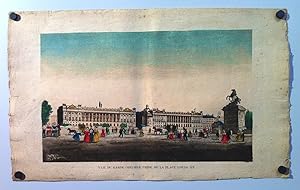 [Paris]. "Vue du Garde-meuble prise de la place Louis XV". [Eau-forte aquarellée].