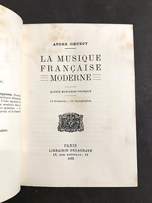 Seller image for La musique franaise moderne. Quinze musiciens franais. for sale by Librairie Devaux