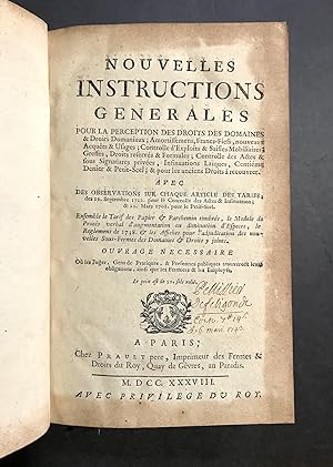 Nouvelles instructions générales pour la perception des droits des domaines & Droits Domaniaux ;....