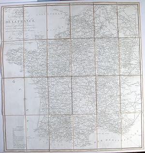 Carte itinéraire de la France. Indiquant les différentes espèces de Routes & les distances de Vil...
