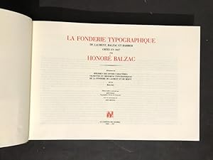 [Catalogue]. La Fonderie typographique de Laurent, Balzac et Barbier créée en 1827 par Honoré de ...