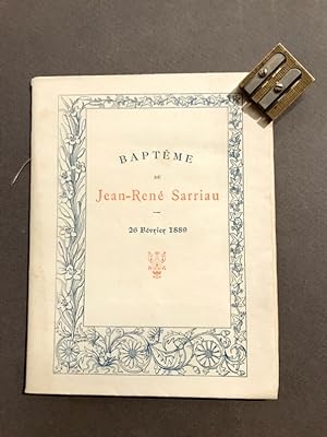 Baptême de Jean-René Sarriau. 26 février 1889.
