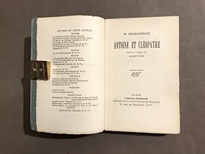 Antoine et Cléopâtre. Traduit de l'anglais par André Gide.