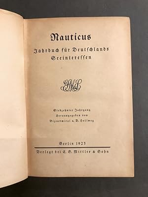 Nauticus. Jahrbuch für Deutschlands Seeinteressen. 17e année.