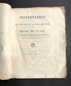 Dissertation sur le principe fondamental du droit de punir, et sur ses conséquences immédiates.