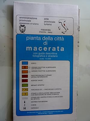 PIANTA DELLA CITTA' DI MACERATA con guida descrittiva e stradario. Scala 1: 5.000