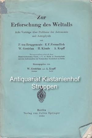 Image du vendeur pour Zur Erforschung des Weltalls.,Acht Vortrge ber Probleme der Astronomie und Astrophysik., mis en vente par Antiquariat Kastanienhof