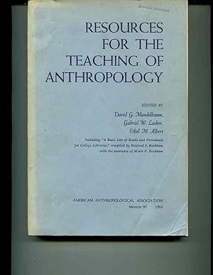 Immagine del venditore per Resources for the Teaching of Anthropology; Including " A Basic List of Books and Periodicals for College Libraries,". venduto da Orca Knowledge Systems, Inc.