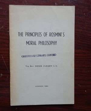 Bild des Verkufers fr The Principles of Rosmini's Moral Philosophy zum Verkauf von BRIMSTONES