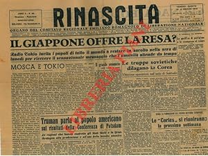 Il Giappone offre la resa. Il governo De Gasperi in costruzione.