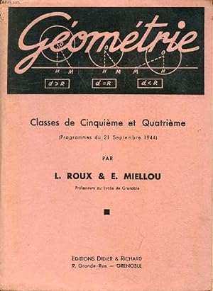 Seller image for GEOMETRIE, CLASSES DE 5e ET 4e for sale by Le-Livre