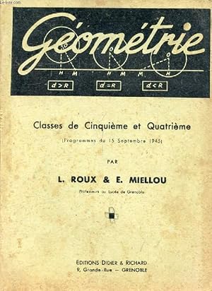 Seller image for GEOMETRIE, CLASSES DE 5e ET 4e for sale by Le-Livre