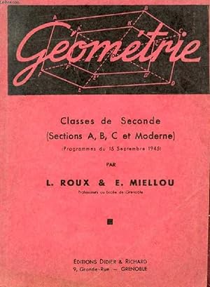 Seller image for GEOMETRIE, CLASSES DE 2de (A, B, C ET MODERNE) for sale by Le-Livre