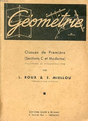 Seller image for GEOMETRIE, CLASSES DE 1re (C ET MODERNE) for sale by Le-Livre