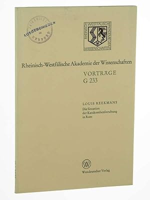 Bild des Verkufers fr Die Situation der Katakombenforschung in Rom. zum Verkauf von Antiquariat Lehmann-Dronke