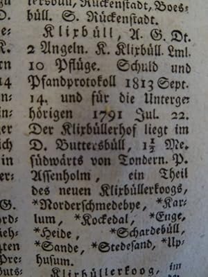 Bild des Verkufers fr Topographie des Herzogthums Schleswig in alphabetischer Ordnung. Ein Repertorium zu der von Gollowinschen Karte dieses Herzogthums. 2. Aufl. Schleswig, Christiani, 1816. XLIV, 275 S. Kl.-8. Marmorierter Pappband d. Zt. (Rcken u. Kanten beschabt). zum Verkauf von Antiquariat Daniel Schramm e.K.