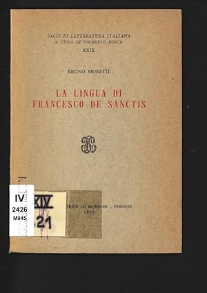 Imagen del vendedor de La lingua di Francesco de Sanctis. a la venta por Antiquariat Bookfarm