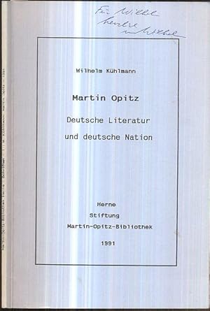 Bild des Verkufers fr Martin Opitz. Deutsche Literatur und deutsche Nation. zum Verkauf von Antiquariat Dwal