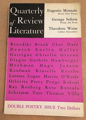 Bild des Verkufers fr Quarterly Review of Literature Volume XV numbers 1-2 Double Poetry Issue zum Verkauf von Lucky Panther Books