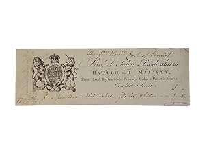 Bought of John Bodenham, Hatter to Her Majesty, Their Royal Highness's the Prince of Wales & Prin...