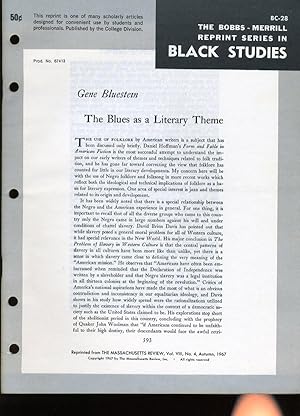 Image du vendeur pour The Blues as a Literary Theme (Bobbs-Merrill Reprint Series in Black Studies: BC-28) mis en vente par Cream Petal Goods