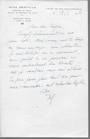 Lettre autographe signée