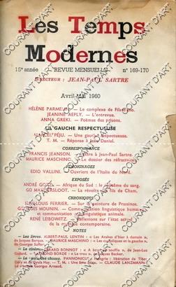 LES TEMPS MODERNES. 15E ANNEE AVRIL-MAI 1960. N°169-170. [H. PARMELIN. J. AELPY. A. GREKI. M. PEJ...