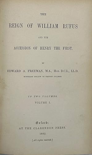 THE REIGN OF WILLIAM RUFUS AND THE ACCESSION OF HENRY THE FIRST