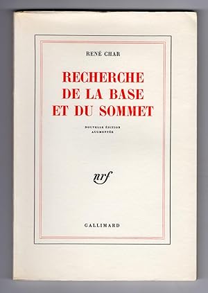 Seller image for RECHERCHE DE LA BASE ET DU SOMMET. Nouvelle dition augmente for sale by Librairie de l'Univers