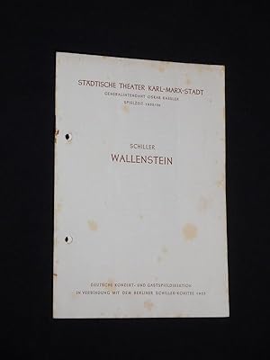 Bild des Verkufers fr Programmheft Stdtische Theater Karl-Marx-Stadt 1954/ 55. WALLENSTEIN von Schiller. Insz.: Dr. Gottfried Kolditz, Bhnenbild: Dr. Willi Eylitz, Kostme: Erika Koch, Bhnenmusik: Erhard Stenzel. Mit Hans Kieler (Wallenstein), Rudolf Sei, Lothar Reichelt, Claudia Hesse, Christa Rosenthal, Ingrid Fandrei, Hans-Joachim Blochwitz, Hans-Theo Timmermann zum Verkauf von Fast alles Theater! Antiquariat fr die darstellenden Knste