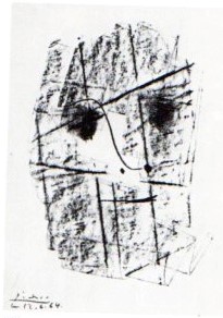 Original-Lithographie. Titel: Le Visage. [signiert, signed, signée]. Mit Bleistift von Picasso si...