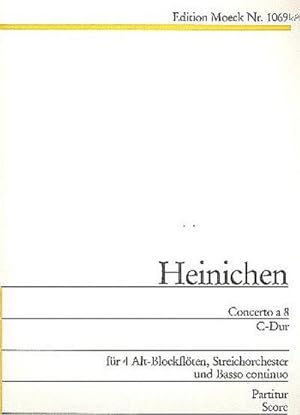 Bild des Verkufers fr Concerto C-Dur  8 für 4 Altblockfl ten,Streichorchester und Bc : Partitur und Stimmen (Soli-Cembalo-1-1-1-1-1) zum Verkauf von AHA-BUCH GmbH
