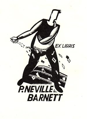 Klischee "Ex Libris P. Neville Barnett", 8,1 x 6 cm Blattgröße. Gutenberg Kat. Tl. 2 Nr. 43.706.