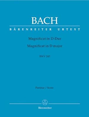 Bild des Verkufers fr Magnificat in D-Dur BWV/Magnificat in D major BWV 243 : Brenreiter Urtexte, Partitur/Score, Noten zum Verkauf von AHA-BUCH GmbH