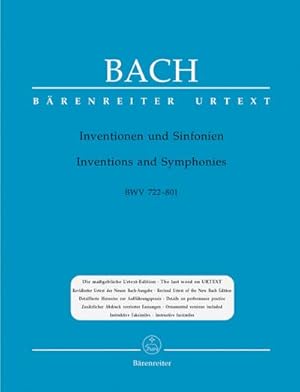 Seller image for Inventionen und Sinfonien BWV 772-801 : Urtext der Neuen Bach-Ausgabe - Brenreiter Urtext, Noten for sale by AHA-BUCH GmbH