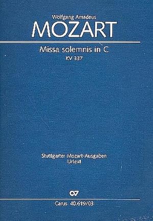 Bild des Verkufers fr Missa solemnis in C (Klavierauszug) : KV 337, 1780 zum Verkauf von AHA-BUCH GmbH