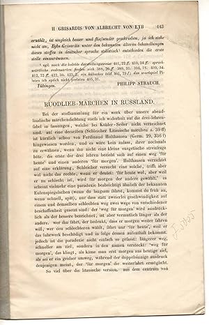 Ruodlieb-Märchen in Russland. Sonderdruck aus: Zeitschrift für deutsches Alterthum 29, 443-465.