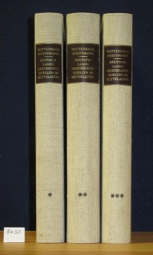 Bild des Verkufers fr Deutschlands Geschichtsquellen im Mittelalter. Die Zeit der Sachsen und Salier. 3 Teile in 3 Bnden (1: Das Zeitalter des Ottonischen Staates (900-1050); 2: Das Zeitalter des Investiturstreits (1050-1125); 3: Italien. England. Nachtrge zum ersten und zweiten Teil.) Neuausgabe, besorgt von Franz-Josef Schmale. zum Verkauf von "Jos Fritz" Antiquariat Matthias Putze