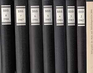 Immagine del venditore per Bibliographie der Buch- und Bibliotheksgeschichte (BBB) Bnde 1, 1981 / 1982 bis Band 8, 1988. venduto da Antiquariat Carl Wegner