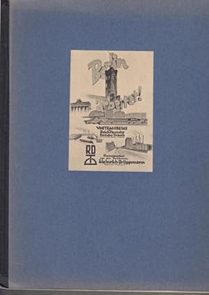 Bild des Verkufers fr Berlin arbeitet! Vortragsreihe (1. - 10. Abend) des Reichsbundes Deutscher Technik, Ortsgruppe Berlin 1929 / 1930. Sammelband Sonderdrucke aus dem 'Industrieblatt', vereinigt mit 'Technik voran' und 'Illustrierte Technik.' Inhalt: Kultur-Filmabend der Ortsgruppe Berlin des R. D. T. / Sinfonie der Grostadt / Die Versorgung einer Grostadt / Zeitgeme Wohnungsbauten / Weltstadtverkehr / Elektrizittsversorgung / Gasversorgung / Wasser und Abwasserbeseitigung einer Weltstadt / Feuerwehr / Stand des Straenbaues in Deutschland unter Bercksichtigung seiner Hauptstadt Berlin / Berlin ist schn! / Pressestimmen. zum Verkauf von Antiquariat Carl Wegner