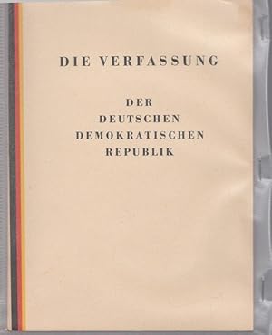 Bild des Verkufers fr Die Verfassung der Deutschen Demokratischen Republik. zum Verkauf von Ant. Abrechnungs- und Forstservice ISHGW