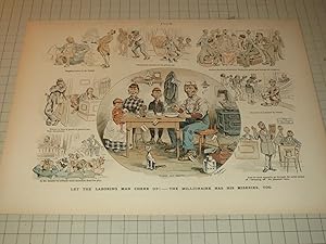 Seller image for 1892 Puck Lithograph of "Let the Laboring Man Cheer Up!--The Millionaire Has His Miseries Too for sale by rareviewbooks