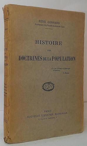Seller image for Histoire des Doctrines de la Population for sale by Stephen Peterson, Bookseller