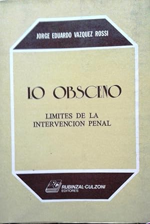 Imagen del vendedor de Lo obseno. Lmites de la intervencin penal a la venta por Librera Monte Sarmiento