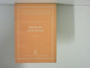 Bild des Verkufers fr Kultur und Politik. Eine Schriftenreihe. Heft 10. Bildung und Staat. zum Verkauf von Zellibooks. Zentrallager Delbrck