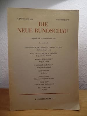 Imagen del vendedor de Die Neue Rundschau. 71. Jahrgang 1960, Heft 3 a la venta por Antiquariat Weber