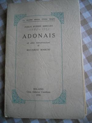 Seller image for Adonais - ed altre interpretazioni di Riccardo Marchi for sale by Frederic Delbos