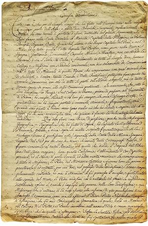 Manuscript Letter - Primary Source Letter to the Pope Regarding ...