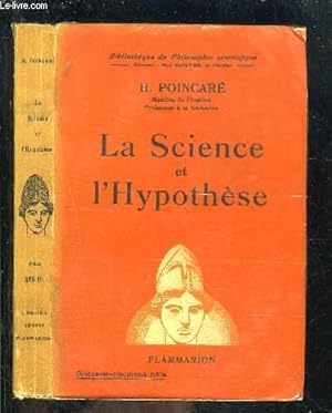 Bild des Verkufers fr LA SCIENCE ET L HYPOTHESE- BIBLIOTHEQUE DE PHILOSOPHIE SCIENTIFIQUE zum Verkauf von Le-Livre