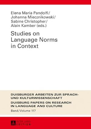 Bild des Verkufers fr Studies on Language Norms in Context zum Verkauf von AHA-BUCH GmbH